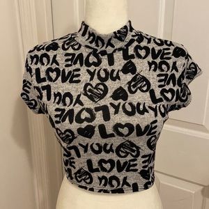 Turtleneck Crop Top with Circle Opening in the Back